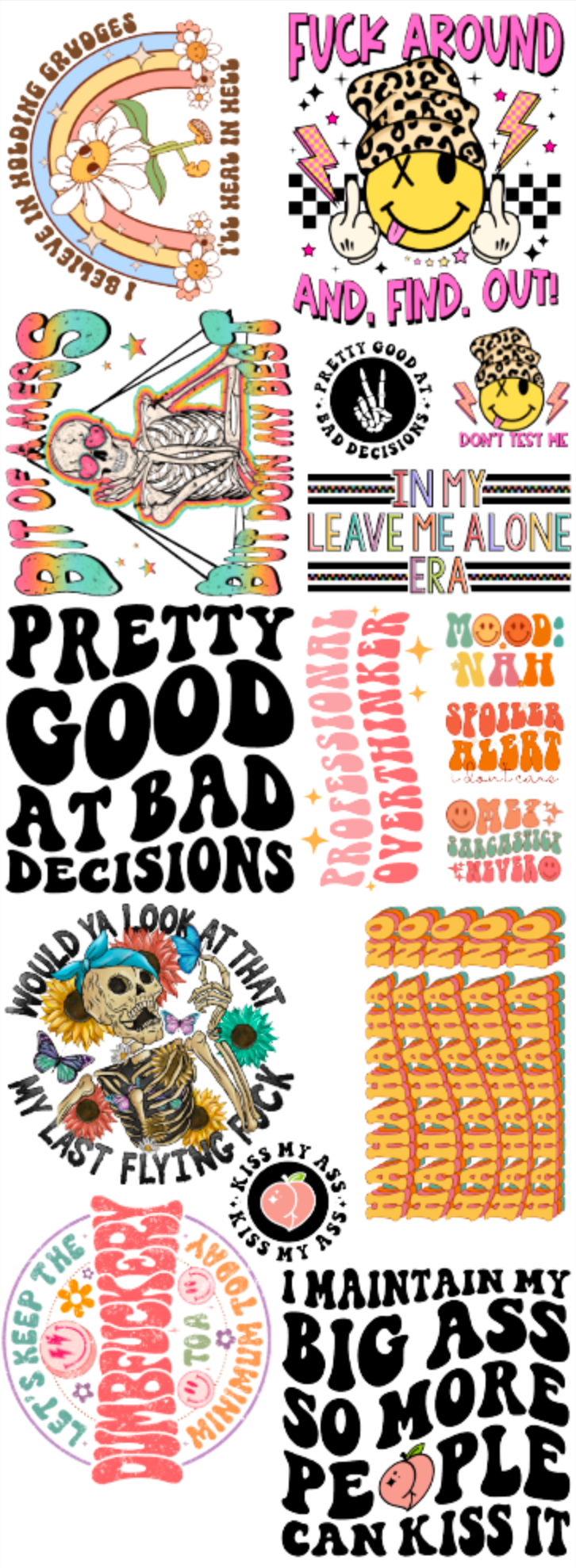 Funny Sarcastic premade gangsheet