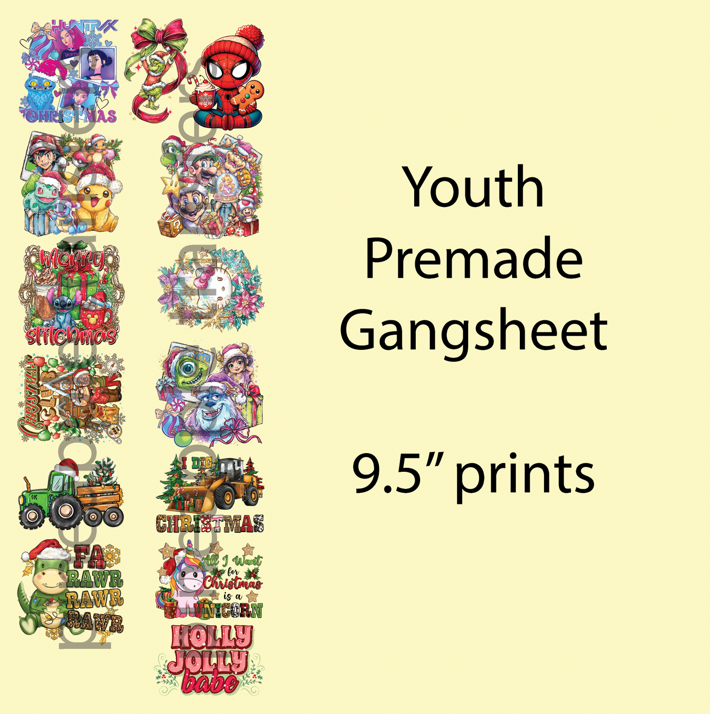 Youth characters premade gangsheet
