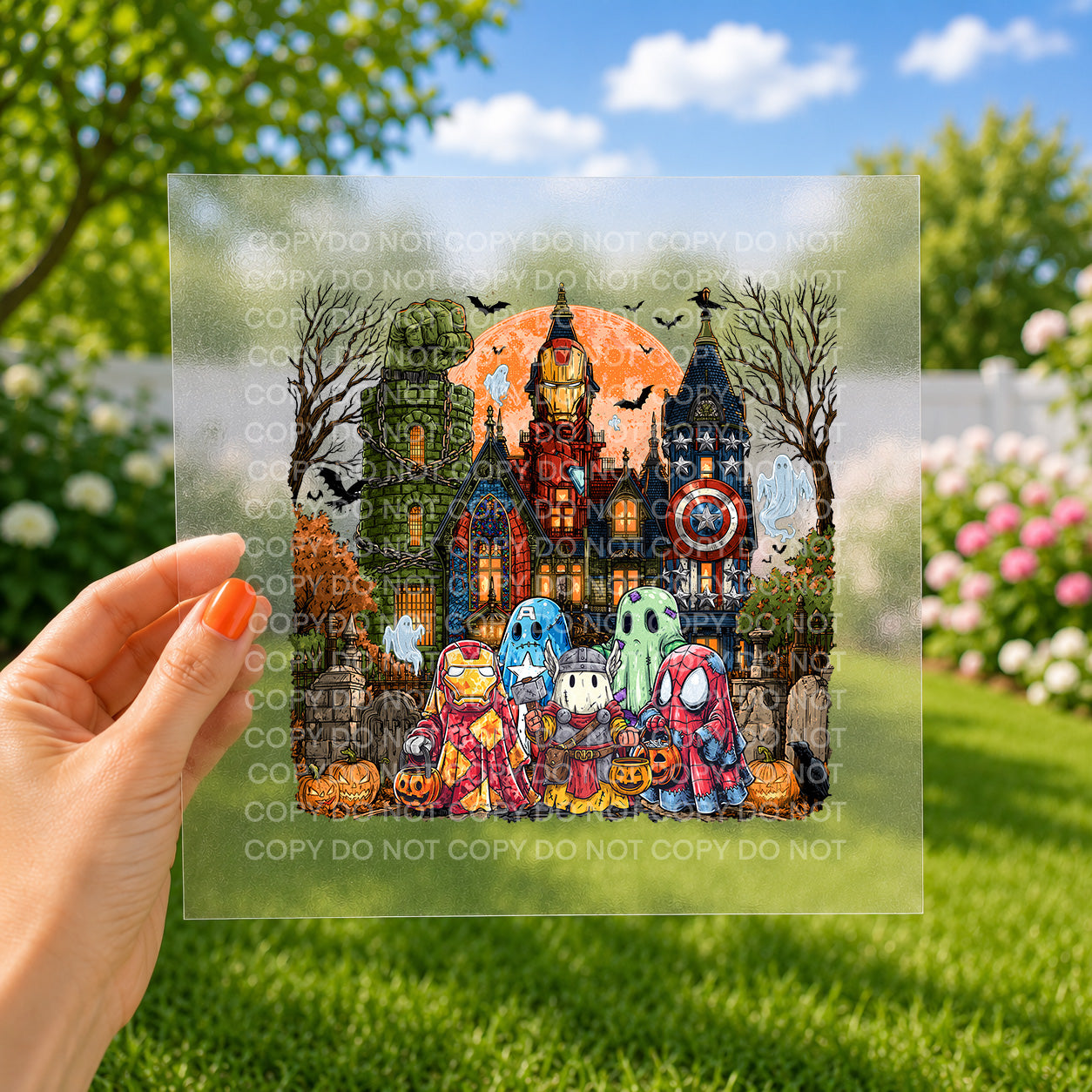 Spooky house with characters