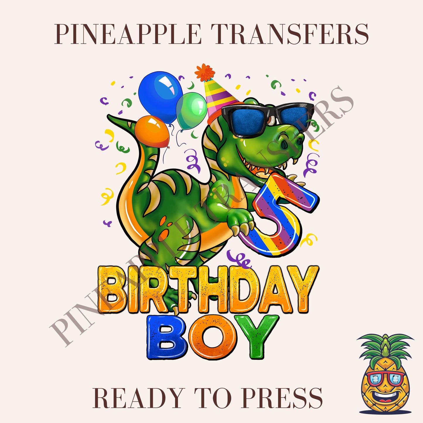 5th Birthdya Boy - T-Rex