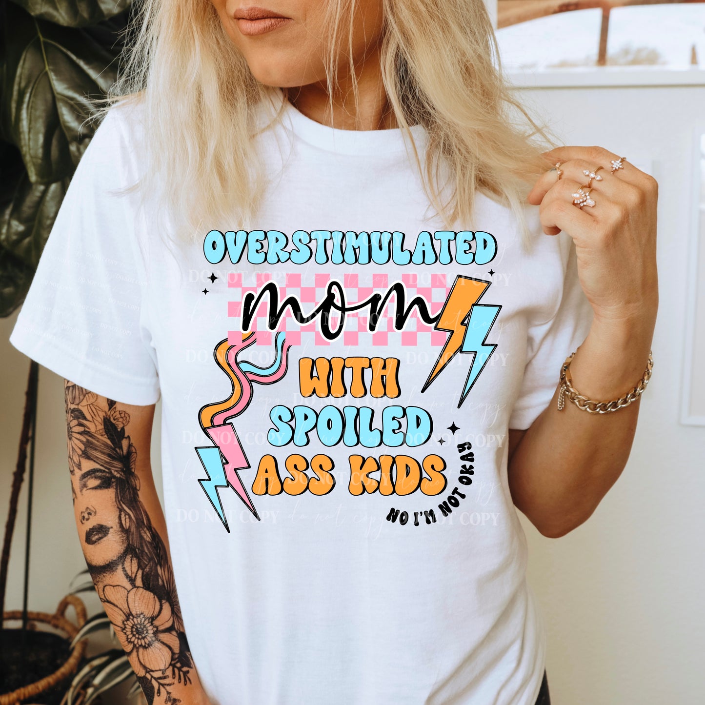 Overstimulated mom with spoiled ass kids