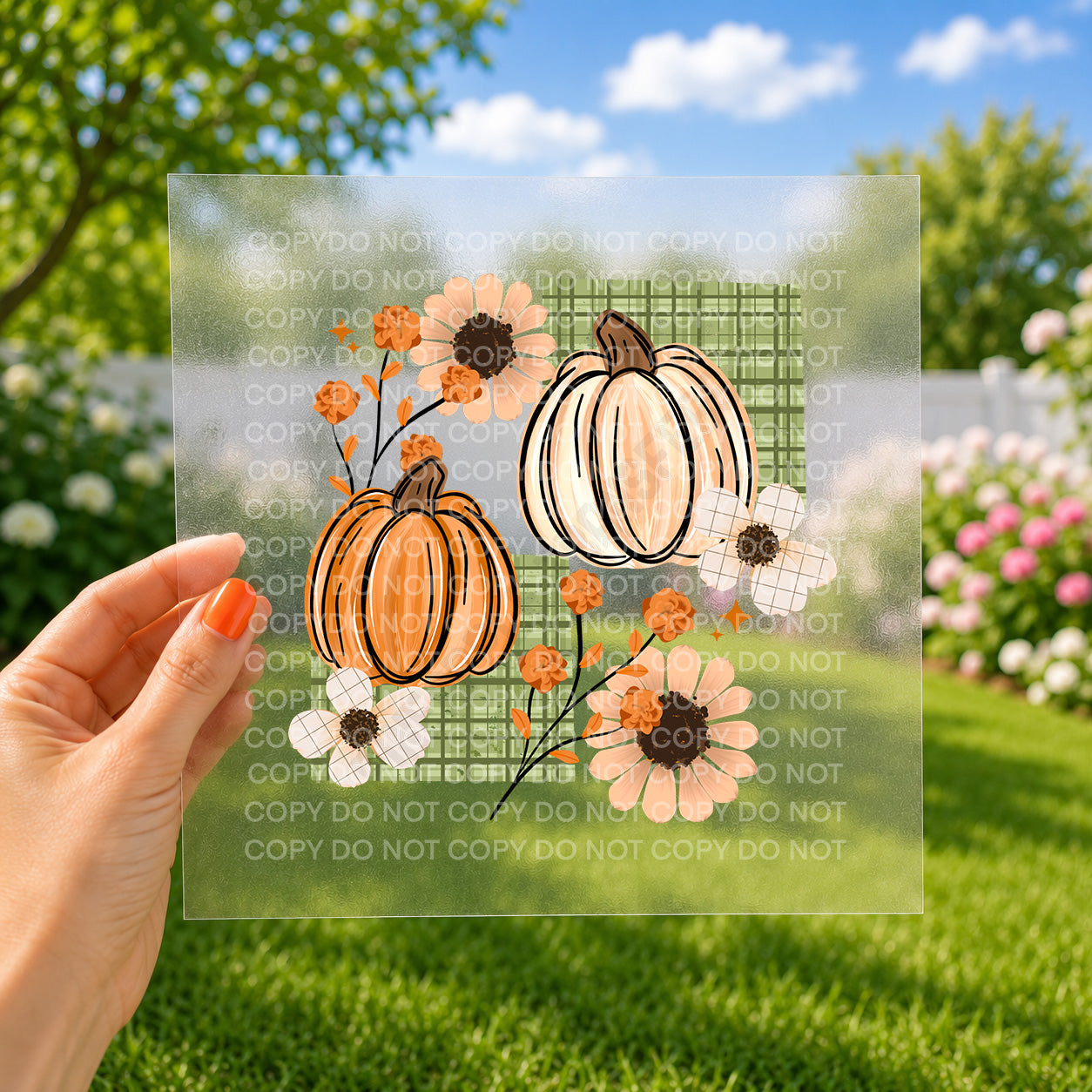 Pumpkin and flowers