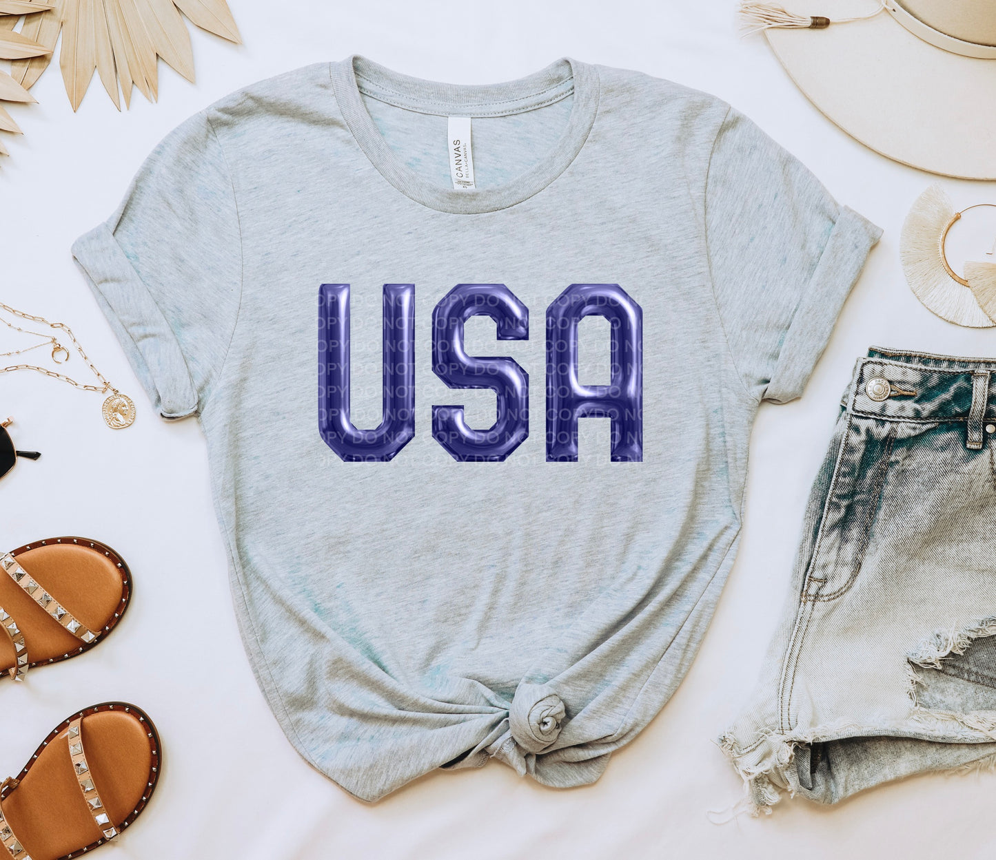 USA bubble letter (blue)