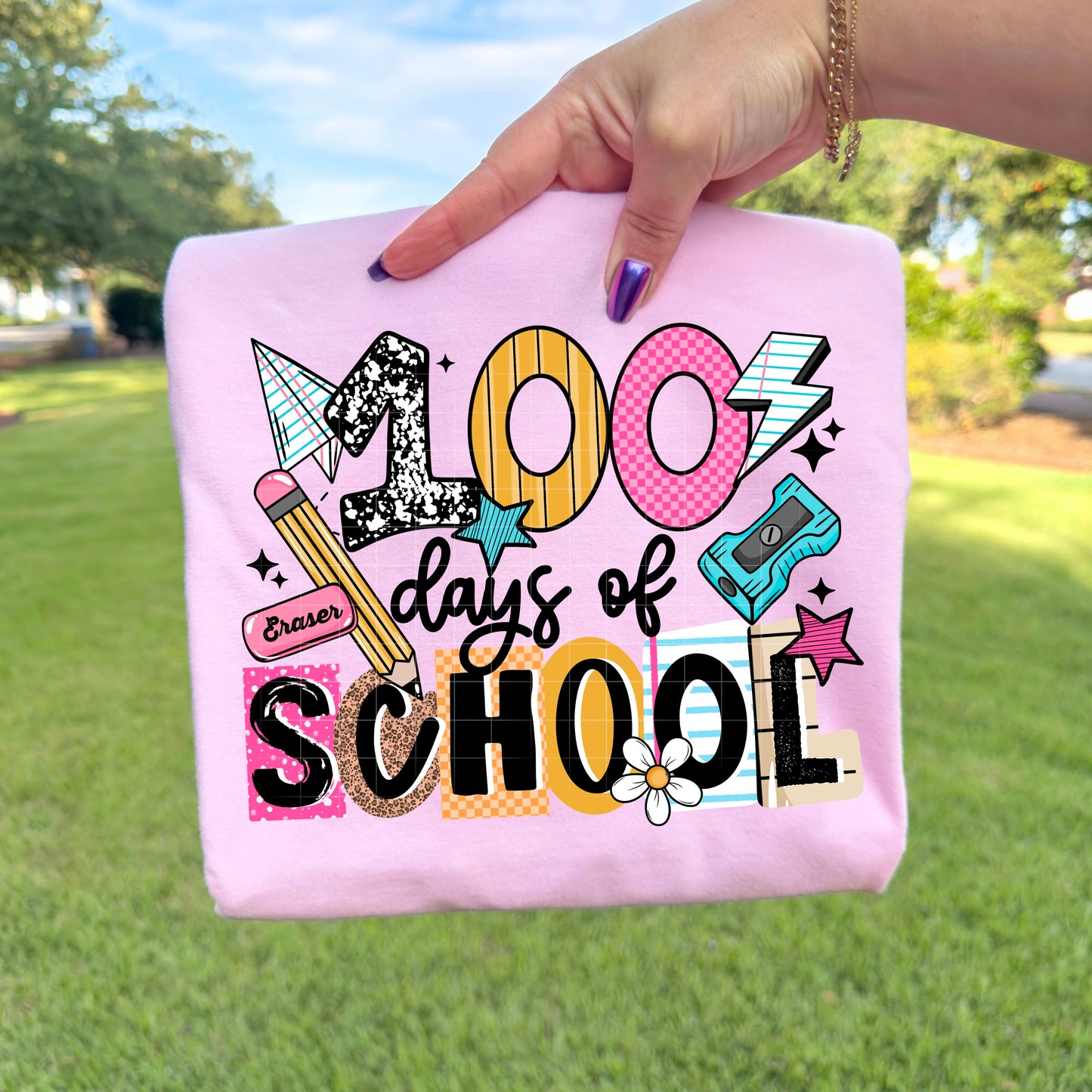 100 days of school (pink/yellow)
