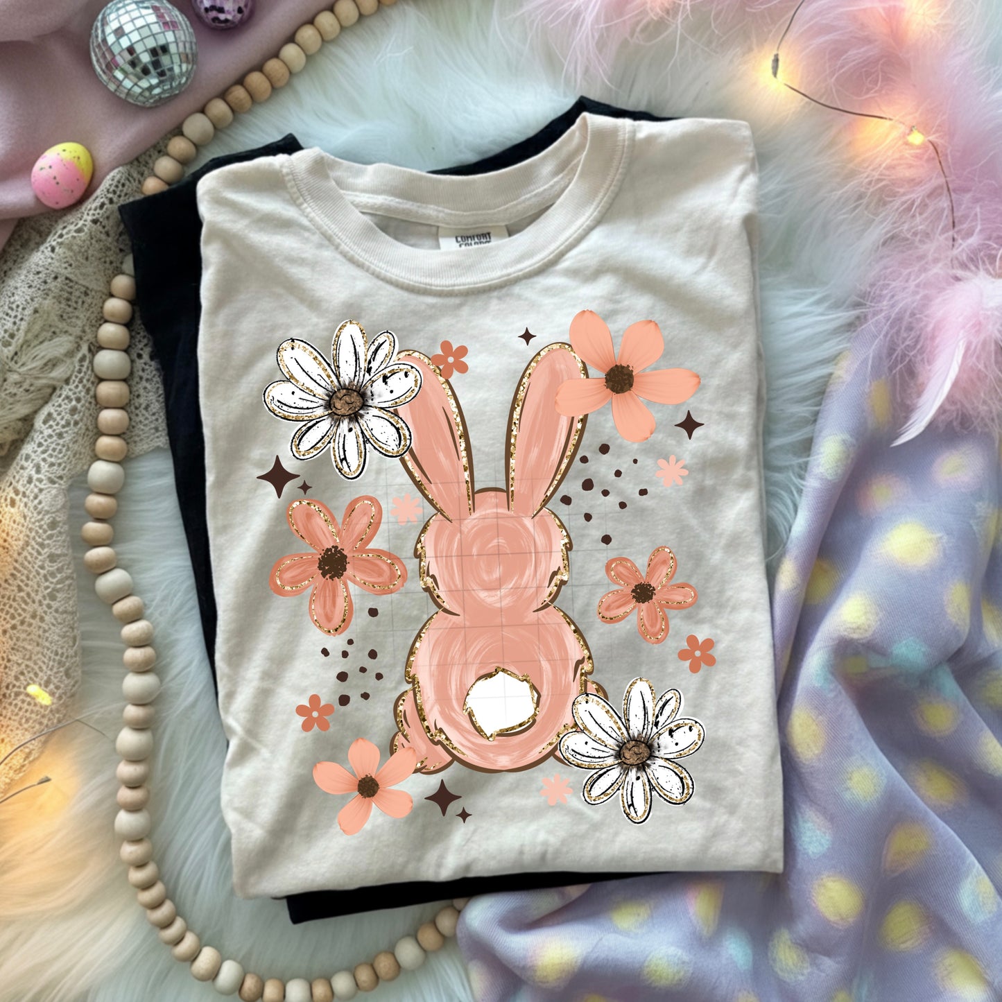 Easter bunny with flowers - colorful