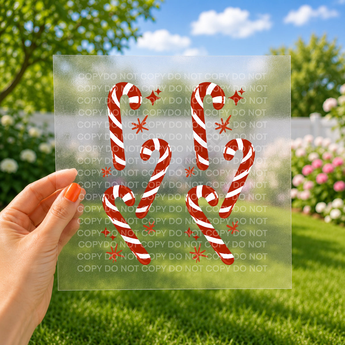 Candy cane sleeve print