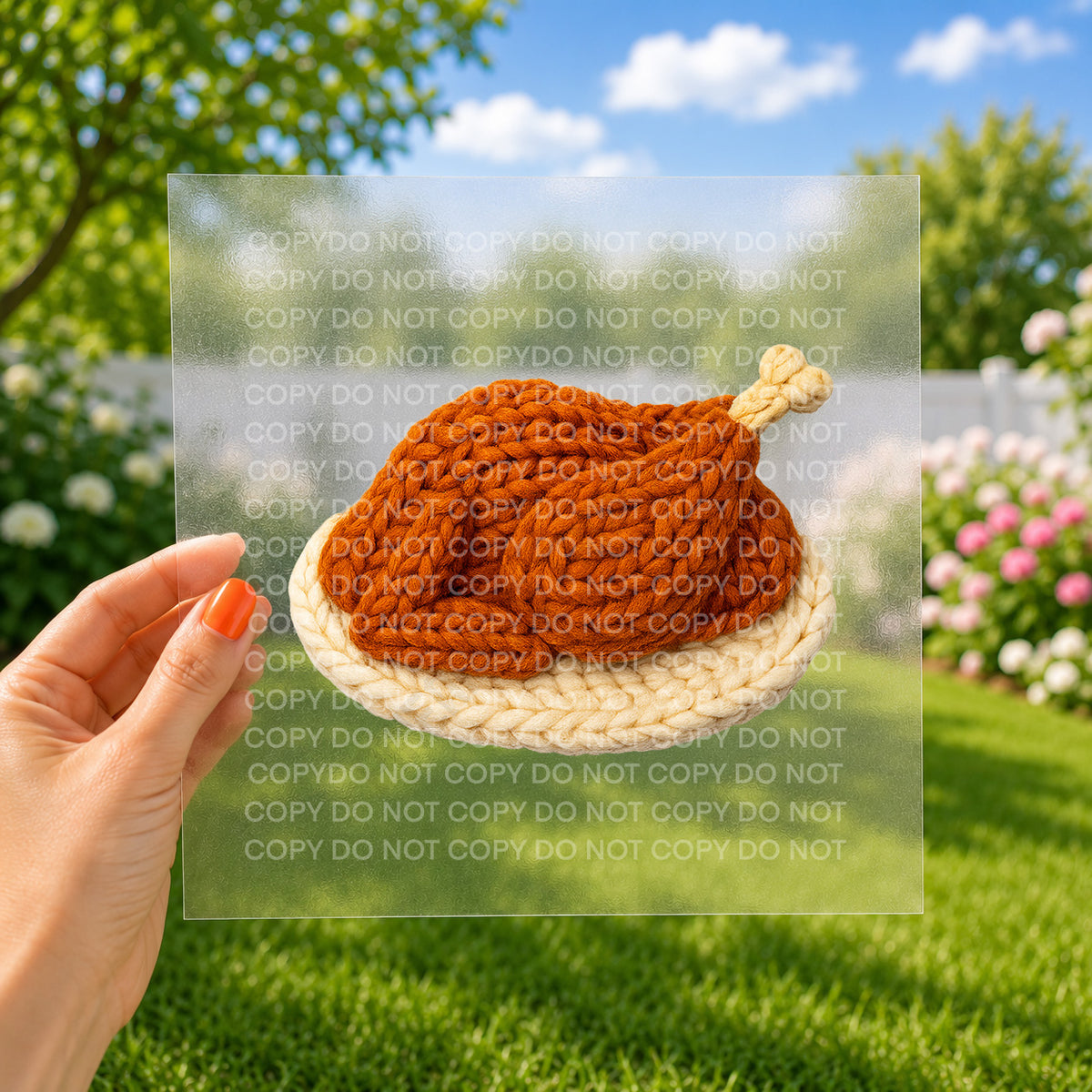 Faux yarn turkey