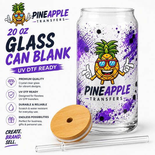 20 oz Glass Cup with Bamboo Lid & Glass Straw