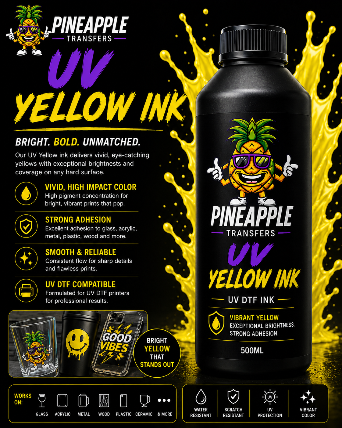 Pineapple Transfers Premium UV Ink
