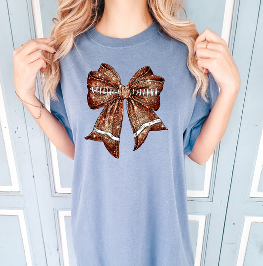 Football bow (faux glitter)