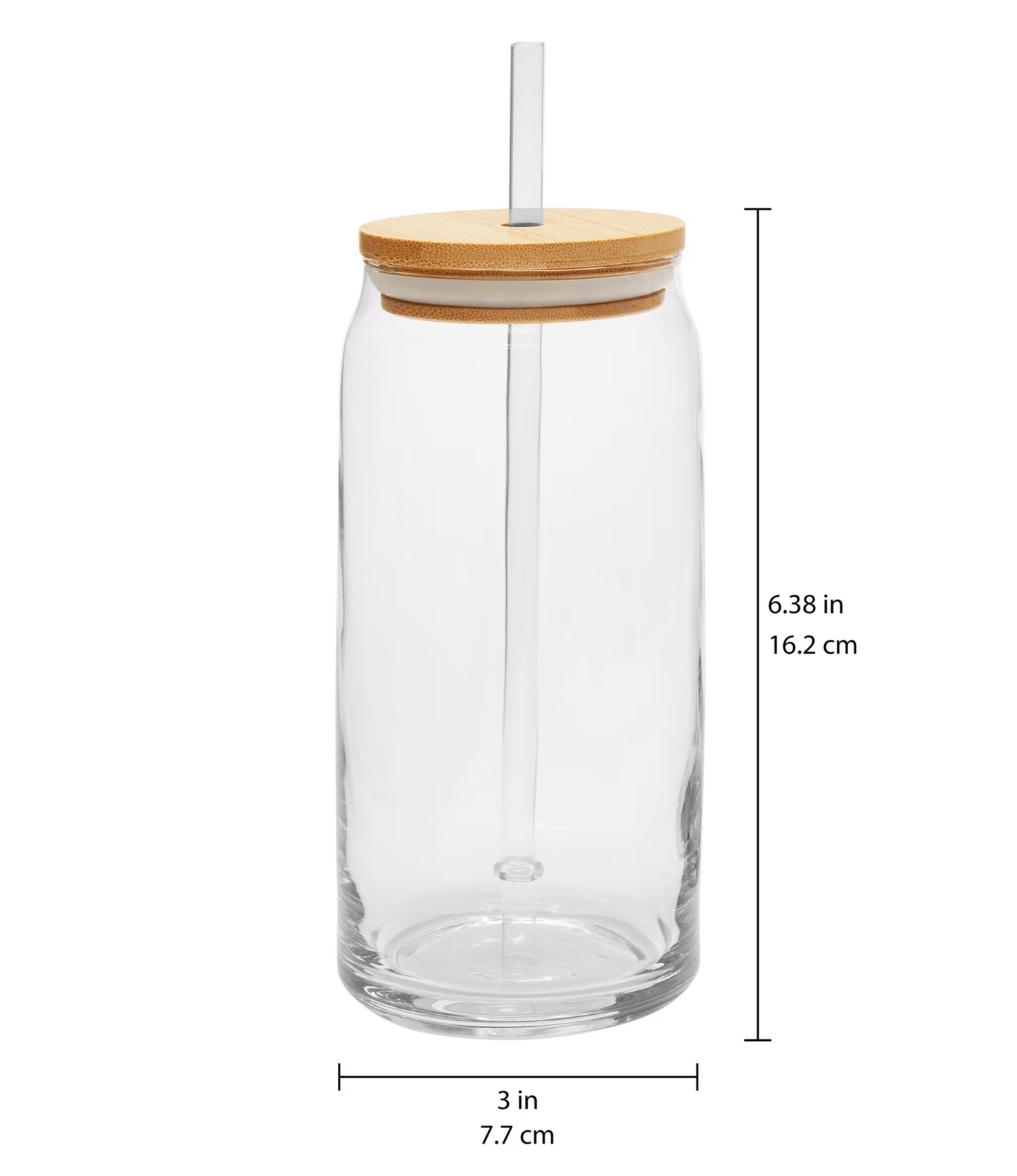 20 oz Glass Cup with Bamboo Lid & Glass Straw