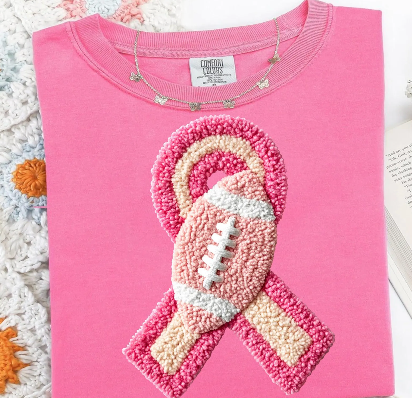 Breast Cancer Football (fake crochet)