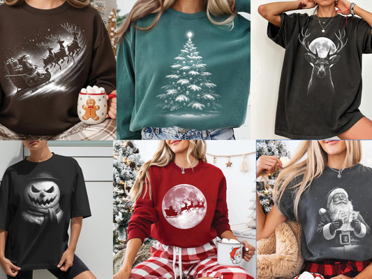 Vintage Xmas - halftone - premade gangsheet