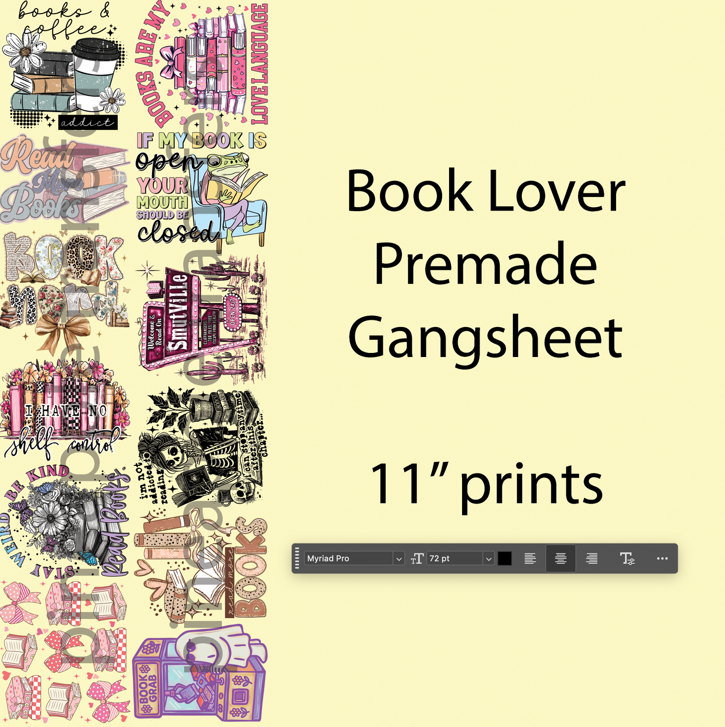 Book lover premade gangsheet