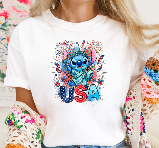 GLITTER PRINT - USA STITCH