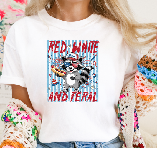 GLITTER PRINT - Red white & feral