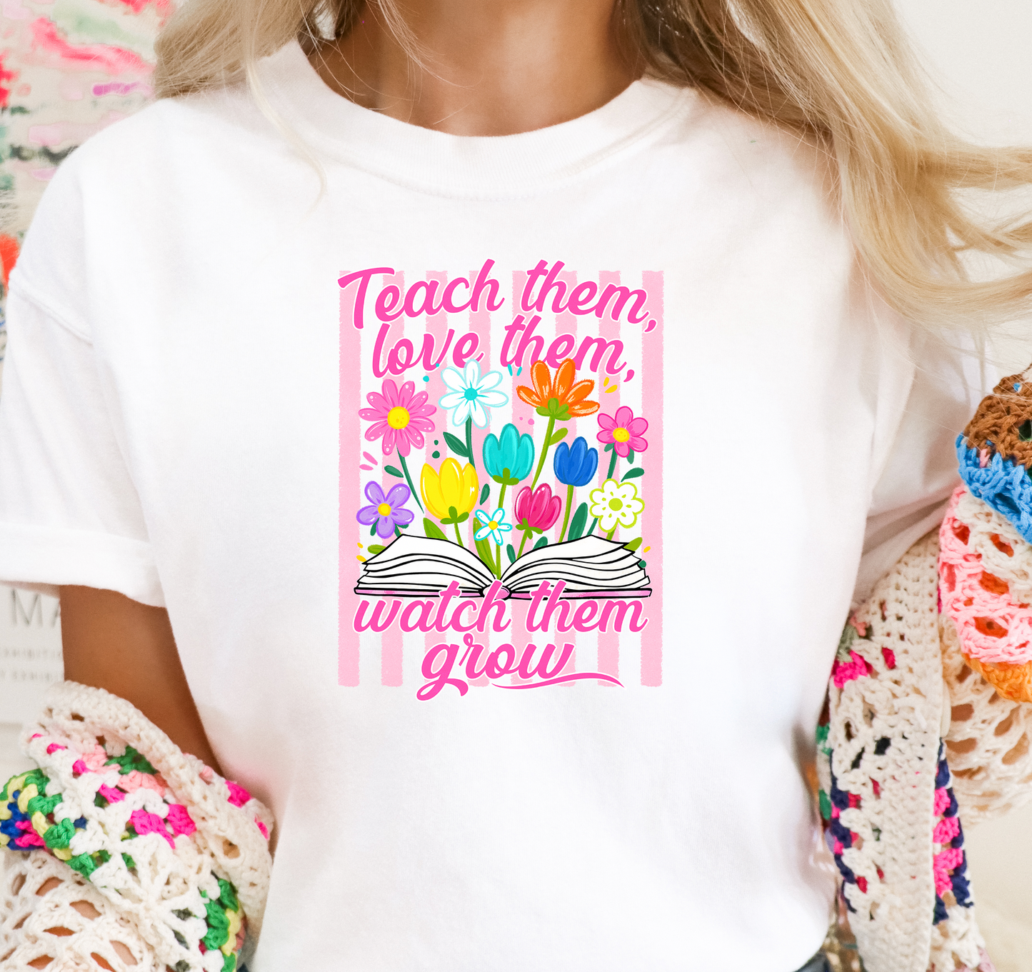 GLITTER PRINT - Teach them love them watch them grow