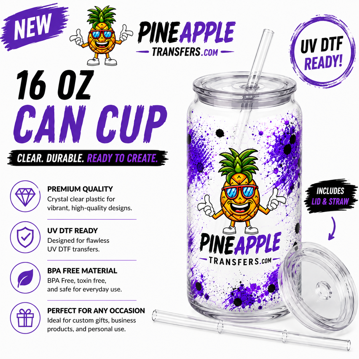 16 oz BPA-Free Plastic Can Blank