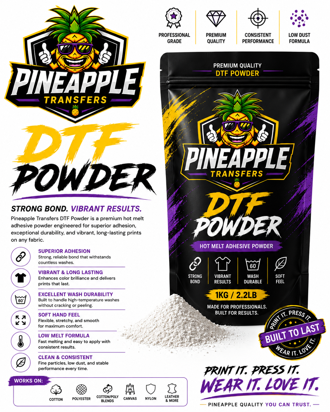 Pineapple Transfers™ Premium DTF Powder