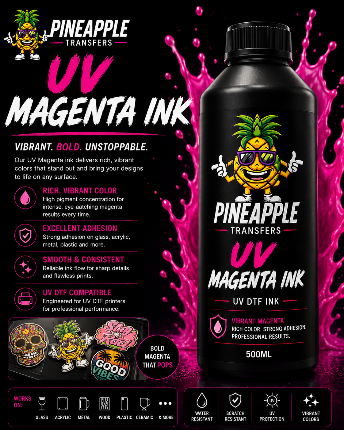 Pineapple Transfers Premium UV Ink