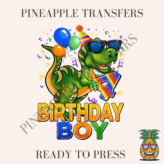 4th Birthday Boy - T-rex