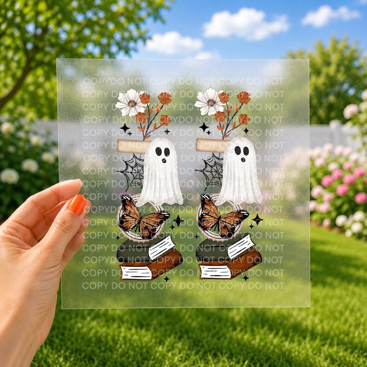Ghosty books sleeve print