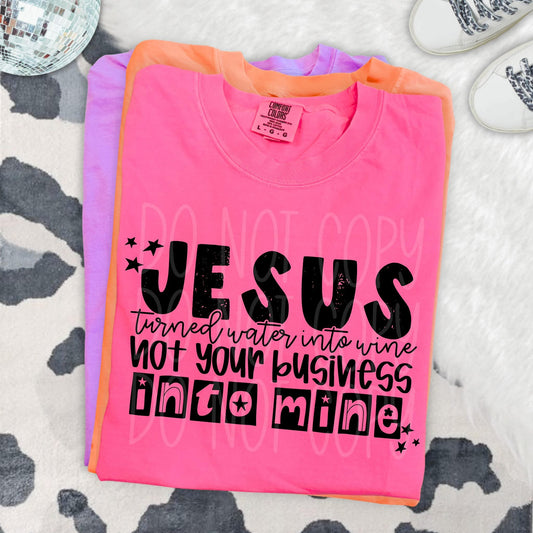 Jesus turned water into wine