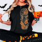 Black cat pumpkin side print