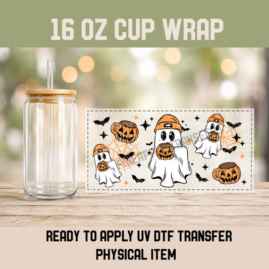 Ghost with pumpkin cup