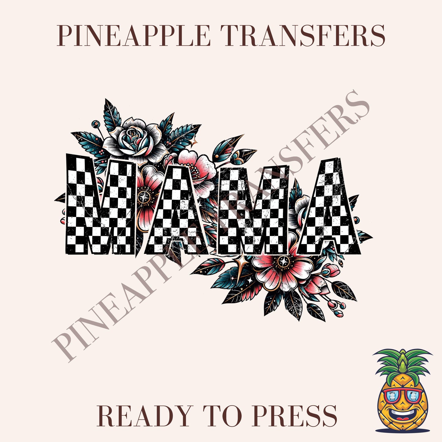 Checkered floral Mama