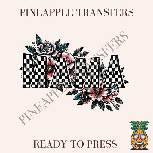 Checkered floral Mama