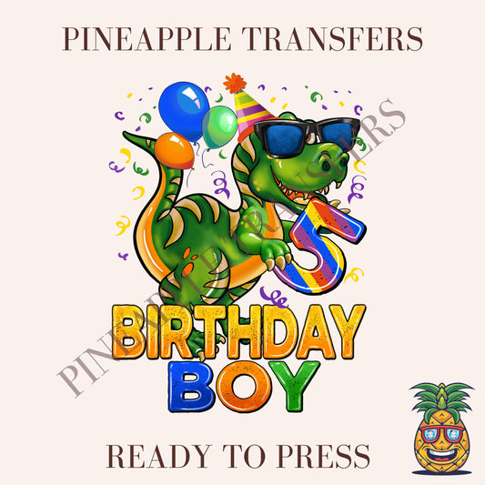 5th Birthdya Boy - T-Rex