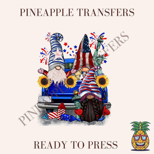 Garden gnomes american flag