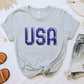USA bubble letter (blue)