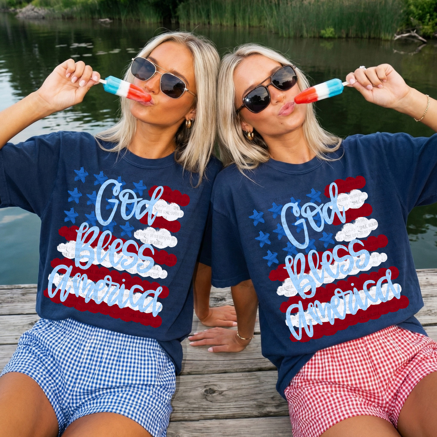 God bless America (light blue)