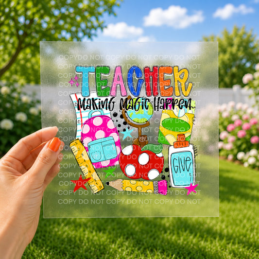 Teacher making magic happen