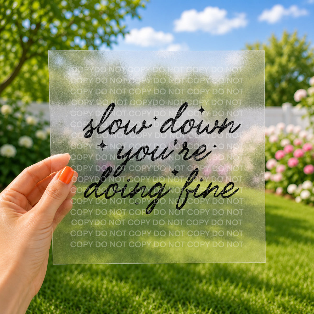 Slow down you're doing fine