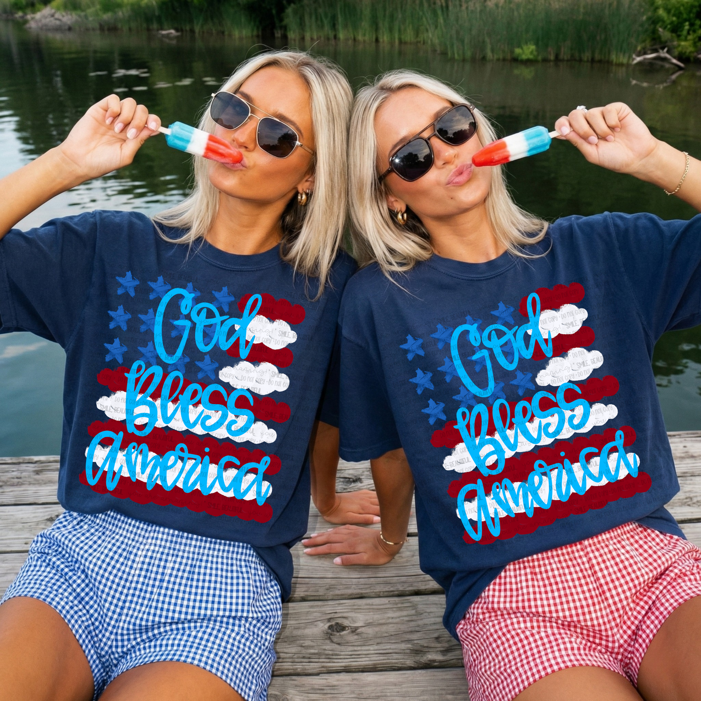 God bless america (blue)