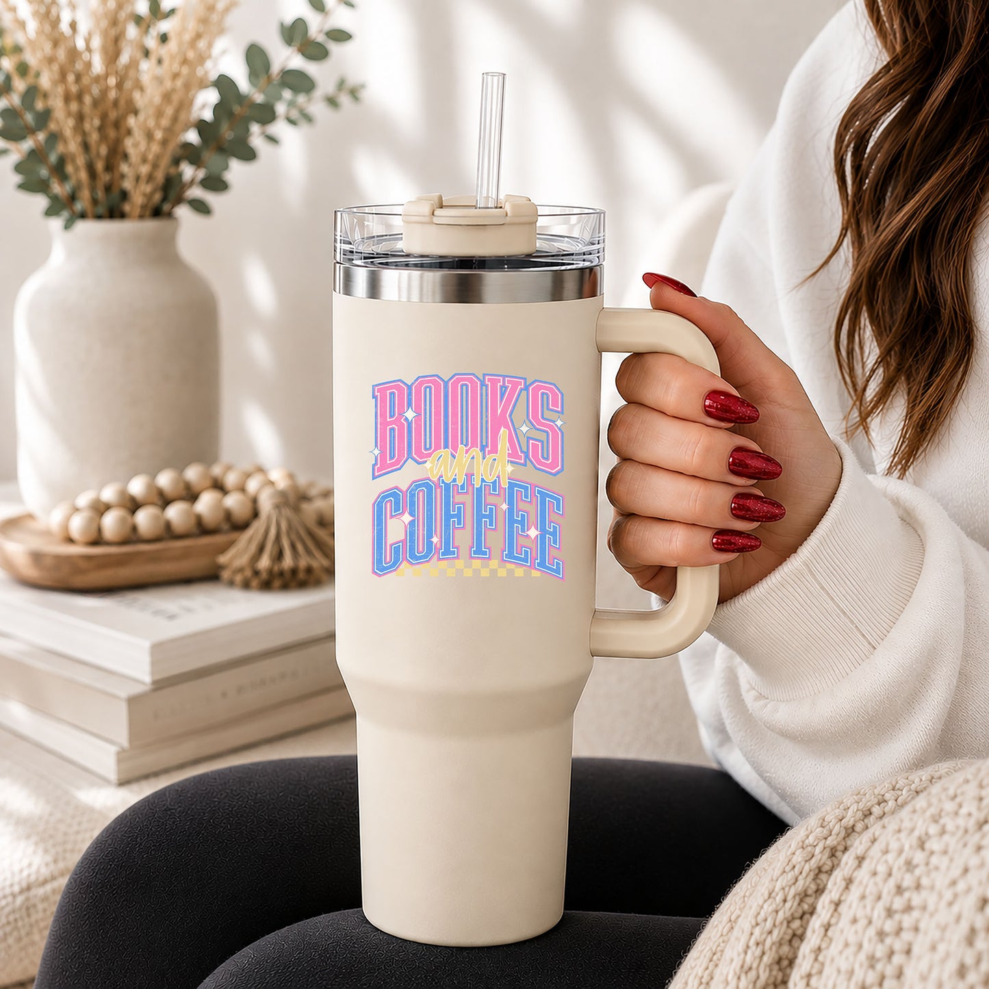 UV DTF - Books & Coffee