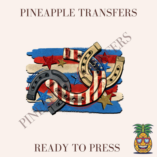 Horse shoe American flag