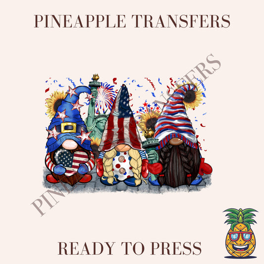 Garden gnomes american flag