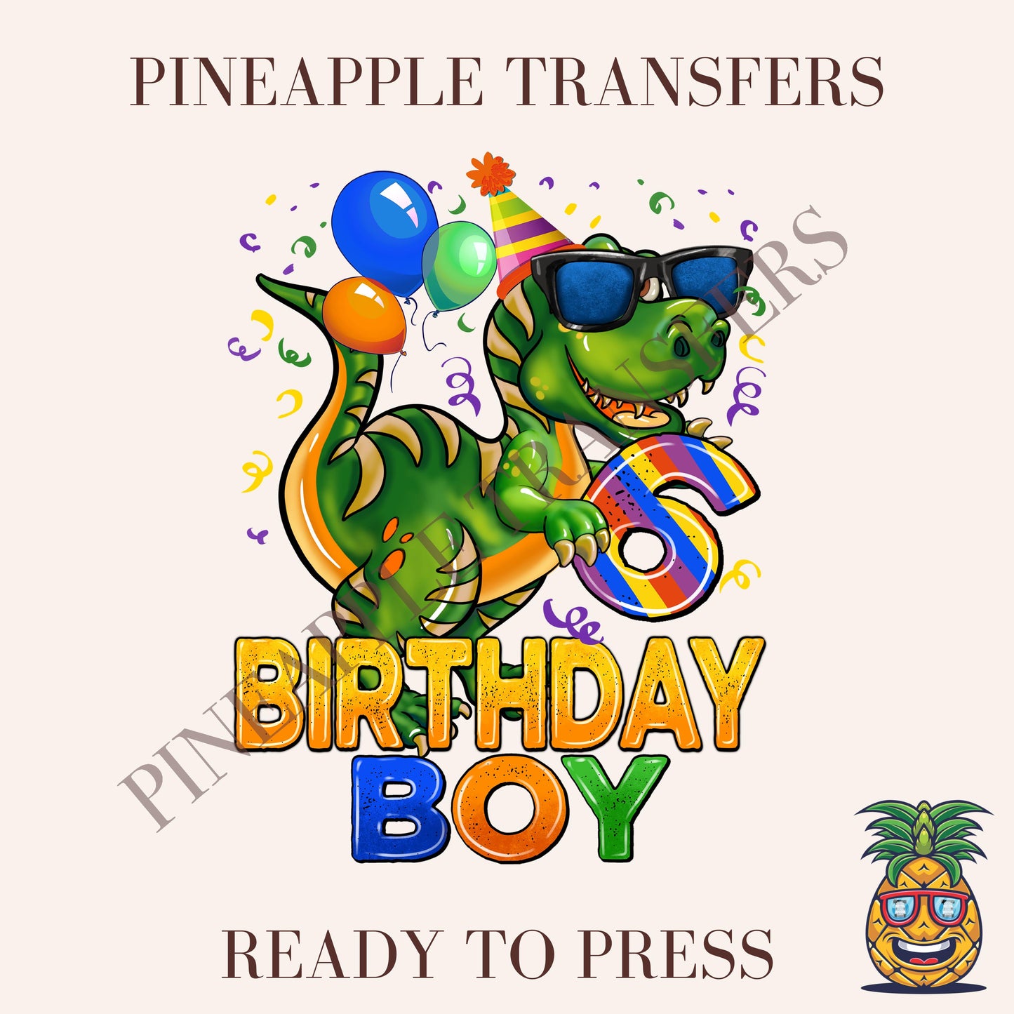 6th Birthday Boy - T-rex