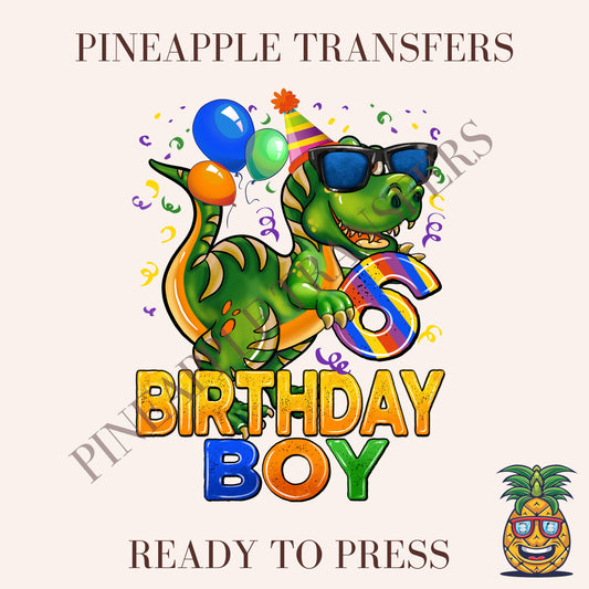 6th Birthday Boy - T-rex